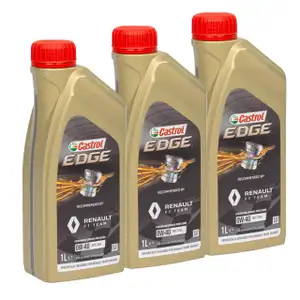 3L 3 Liter ORIGINAL Renault CASTROL EDGE 0W40 Motor&ouml;l &Ouml;l RN17RSA 7711943668