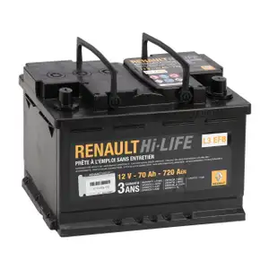 ORIGINAL Renault Dacia EFB Autobatterie Batterie Hi-LIFE12V 70Ah 720A 7711575175