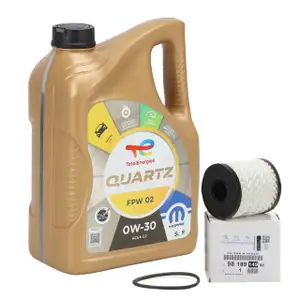 5L ORIGINAL Mopar TOTAL QUARTZ FPW 02 0W-30 Motoer&ouml;l + PSA &Ouml;lfilter 9818914980