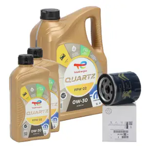 7L 7 Liter TOTAL QUARTZ FPW 02 0W-30 Motor&ouml;l + ORIGINAL PSA &Ouml;lfilter 9808867880