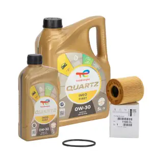 6L 6 Liter TOTAL QUARTZ INEO FIRST 0W-30 + ORIGINAL PSA Ölfilter 1109.CL