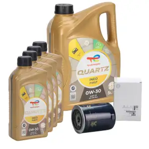 9L 9 Liter TOTAL QUARTZ INEO FIRST 0W-30 + ORIGINAL PSA Ölfilter 1606267580