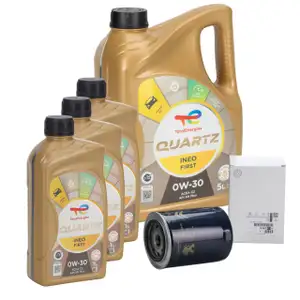 8L 8 Liter TOTAL QUARTZ INEO FIRST 0W-30 + ORIGINAL PSA Ölfilter 1606267580