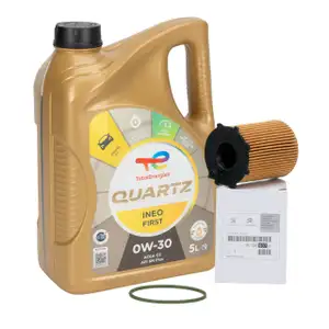 TOTAL QUARTZ INEO FIRST 0W-30 5 L + ORIGINAL Citroen Peugeot Ölfilter 1610693780