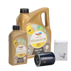 6L 6 Liter TOTAL QUARTZ INEO FIRST 0W-30 + ORIGINAL PSA Ölfilter 1606267580