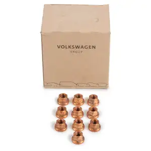 10x ORIGINAL AUDI VW nut exhaust manifold M8x1.25 SW12 with flange &Oslash; 16.3mm N90894601
