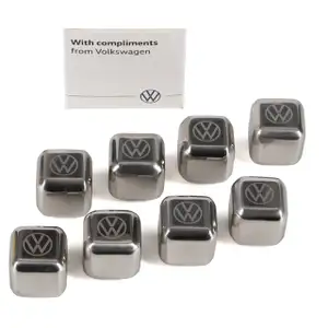 ORIGINAL VW Edelstahl Eiswürfel Set mit VW Logo 8 Stück 000087703NL