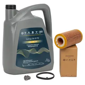 5L ORIGINAL VW engine oil 0W30 LONGLIFE III FE + oil filter 06D115562 2.0/2.5 TSI