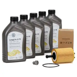 5L ORIGINAL VW Motoröl 0W30 LONGLIFE III FE 504.00 507.00 + Ölfilter 071115562A