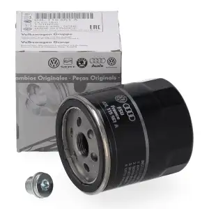 ORIGINAL VW Ölfilter + Schraube Polo 5 A1 8X Ibiza 4 Toledo 4 Fabia 3 Rapid 1.4 TDI