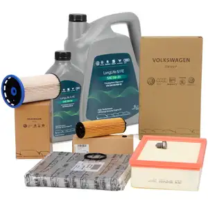 ORIGINAL AUDI VW Filterset 4-tlg + 6L 0W20 Motor&ouml;l Golf 8 Passat B8 A3 8Y Leon 2.0 TDI