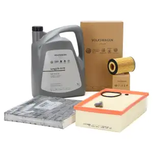 ORIGINAL AUDI VW filter set, 3 pieces + 5L 0W30 engine oil Golf 7 Passat A3 8V Q2 Q3 1.6/2.0 TDI
