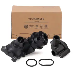 ORIGINAL VW Audi K&uuml;hlmittelflansch + K&uuml;hlmittelregler A4 A5 A6 A7 Q5 Q7 Touareg 3.0 TDI
