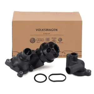 ORIGINAL VW Audi K&uuml;hlmittelflansch + K&uuml;hlmittelregler A4 A5 A6 A7 Q5 Q7 Touareg 3.0 TDI