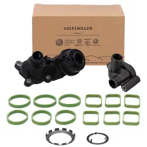 ORIGINAL AUDI VW K&uuml;hlmittelflansch + Regelventil + Dichtungen A4 A6 Q5 Q7 Touareg 3.0 TDI