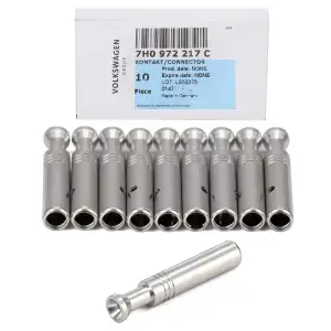 10x ORIGINAL VW Rundkontakt mit Anlötschaft Anhängerkupplungs-Dose 7H0972217C