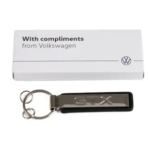 ORIGINAL VW Schlüsselanhänger GTX Keyring Metall PU-Leder 000087010CF YPN