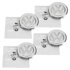 4x ORIGINAL VW Silber Weiß Nabendeckel Nabenkappe Felgendeckel UP 1S0601149D CIX