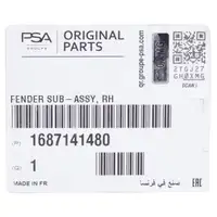 ORIGINAL Citroen fender C1 II (PA_, PS_) front right 1687141480