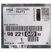 ORIGINAL PSA Peugeot Kotfl&uuml;gel Fender 2008 1 vorne links 9822104980