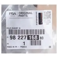 ORIGINAL PSA Citroen Kotfl&uuml;gel Fender C4 Cactus Facelift vorne rechts 9822716880