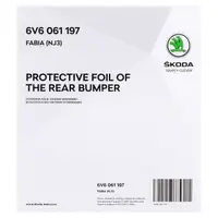 ORIGINAL Skoda Schutzfolie f&uuml;r die Hecksto&szlig;stange Fabia III Limousine 6V6061197