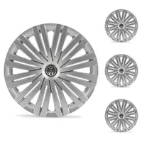 4x ORIGINAL VW hubcap wheel cover steel rim 15 inches 6Jx15 silver Polo 5 6C0601147C YTI