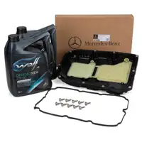 ORIGINAL Mercedes Automatikgetriebeölwanne 9-Gang 725.0 + 10L WOLF Getriebeöl MB 236.17