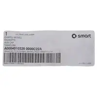 1x ORIGINAL Smart hub cap for steel rims 450 451 452 0004010325C22A