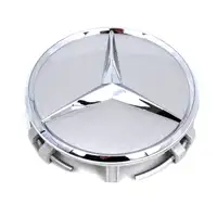 4x ORIGINAL Mercedes Nabendeckel Nabenkappe Felgendeckel Ø 75 mm SILBER 66470202