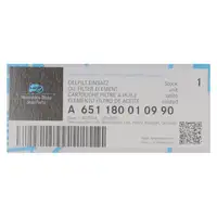 ORIGINAL Mercedes &Ouml;lfilter W176 W246 W204 W205 W212 B906 B907 1.8/2.1D OM651 651180010990