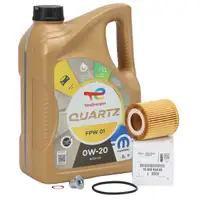 5L TOTAL QUARTZ FPW 01 0W-20 + ORIGINAL PSA OPEL MOPAR &Ouml;lfilter 1.5 BlueHDi