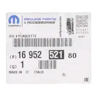 ORIGINAL PSA MOPAR Bremsbel&auml;ge Bremsbelagsatz Jumper 3 Boxer vorne 1695252180