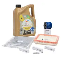 ORIGINAL Opel Filterset + 5L TOTAL QUARTZ FPW 01 0W-20 Motor&ouml;l + 3x Z&uuml;ndkerzen Adam 1.0