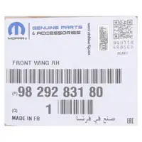 ORIGINAL Opel MOPAR Kotfl&uuml;gel Fender Corsa F vorne rechts 9829283180