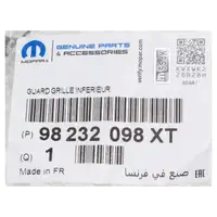 ORIGINAL Peugeot MOPAR Frontziergitter L&uuml;ftungsgitter 208 2 vorne unten 98232098XT