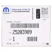 ORIGINAL Opel MOPAR Riemenscheibe Kurbelwelle Astra K 1.2 25203989