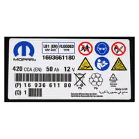 ORIGINAL GM Opel Car Battery Starter Battery 12V 50Ah 420 CCA EN 95527530