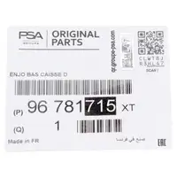 ORIGINAL PSA PEUGEOT Side Skirt Trim 2008 1 right 96781715XT