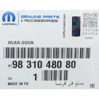 ORIGINAL Peugeot MOPAR Door Passenger side door 2008 2 rear right 9831048080