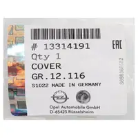 ORIGINAL Opel Abdeckung Dachtr&auml;geraufnahme Astra J 5-T&uuml;rer Bj. 12.09-10.15 links 13314191