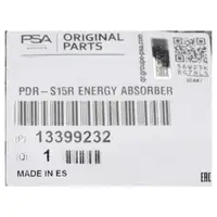 ORIGINAL PSA Opel Impact Protection Bumper Bracket Impact Absorber Corsa E Front 13399232