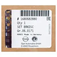 ORIGINAL Opel Bremsscheiben + Bremsbel&auml;ge CORSA E (X15) 14 Zoll vorne 1680582880