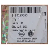 ORIGINAL GM Opel Dachtr&auml;ger Grundtr&auml;ger Alu Tr&auml;ger Corsa D E 93199353