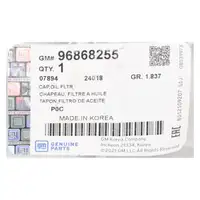 ORIGINAL Opel Deckel &Ouml;lfilter &Ouml;lfiltergeh&auml;use Antara A 2.2 CDTi 96868255