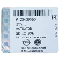 ORIGINAL Opel D&auml;mpfer Elektromotor Heckklappe Insignia A Sports Tourer 23439950