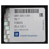 ORIGINAL GM Opel Kotfl&uuml;gel Fender VORNE RECHTS 39011391 f&uuml;r ASTRA K