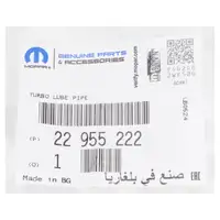 ORIGINAL Opel MOPAR radiator hose after exhaust gas turbocharger Insignia A 2.8 V6 Turbo 22955222