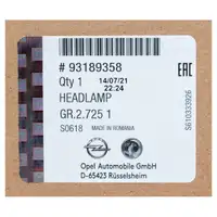 ORIGINAL GM Opel headlight HALOGEN CORSA D until 01/2011 right 1216188