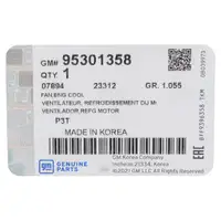 ORIGINAL Opel engine fan Fan motor Engine cooler Mokka / Mokka X 1.4 95301358